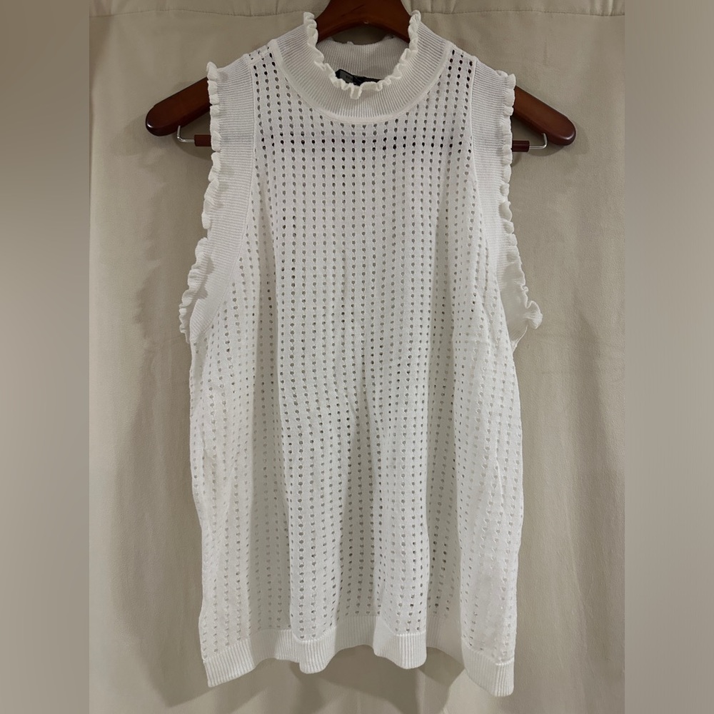 BCBG Knit Ruffle Top Sleevless